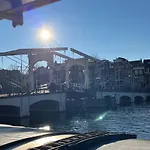 Skinny Bridge Houseboat Amstel View Amsterdam