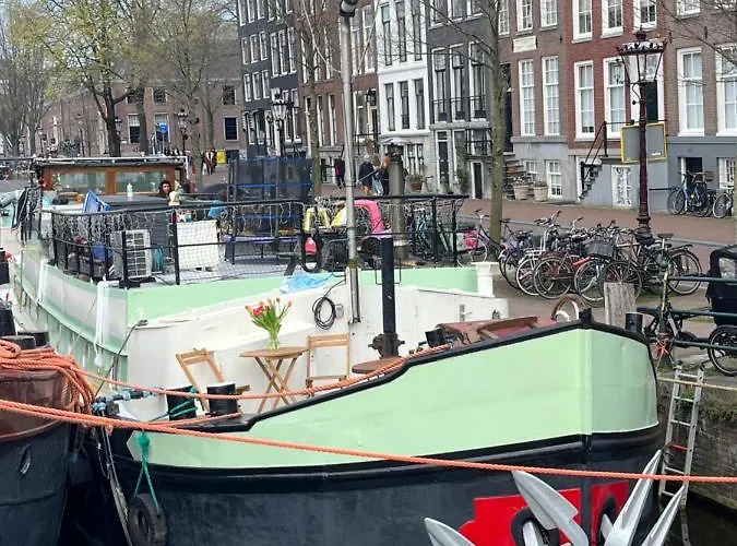 Skinny Bridge Houseboat Amstel View Amsterdam